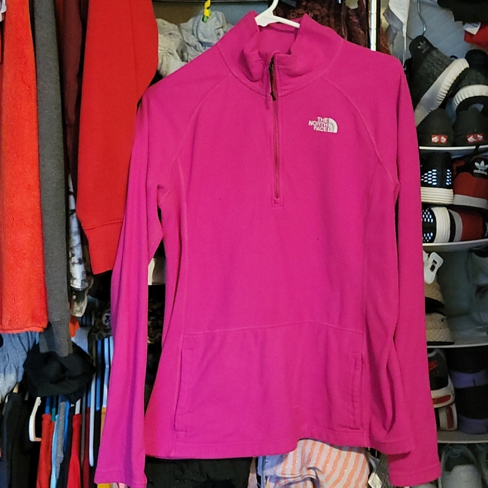 Northface pullover half zip pink euc